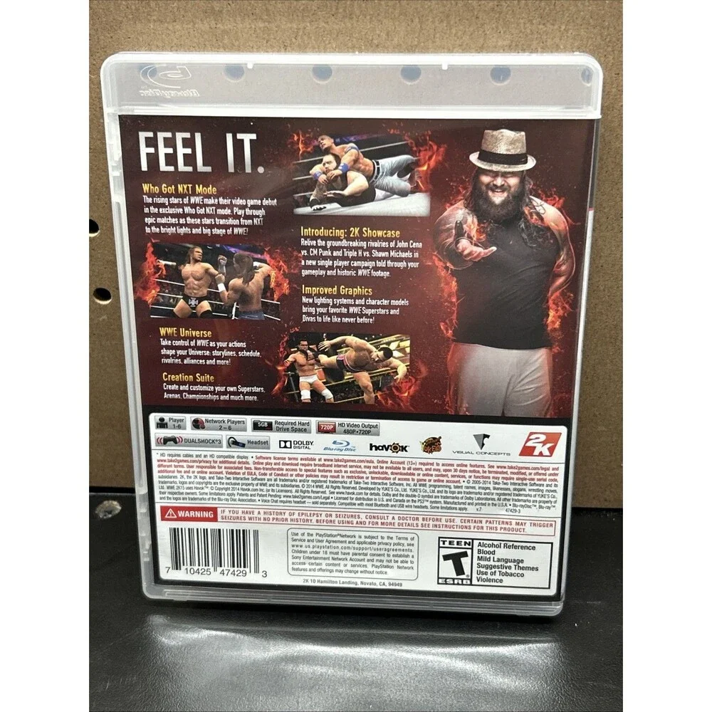 WWE 2K15 (Sony PlayStation 3, PS3, 2014) Case & Manual - No Game